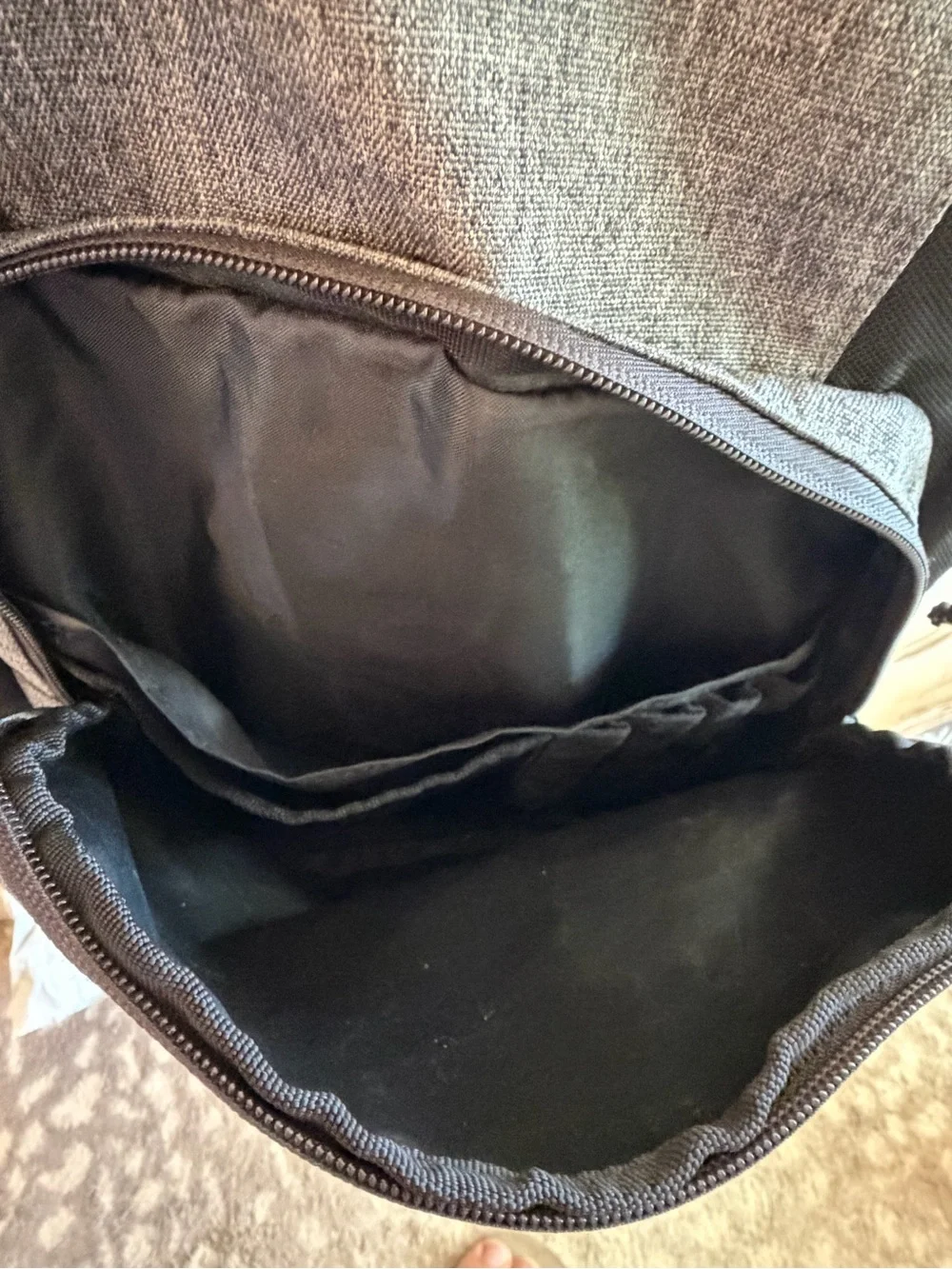 DC Grey and Black Men's Backpack with Logo